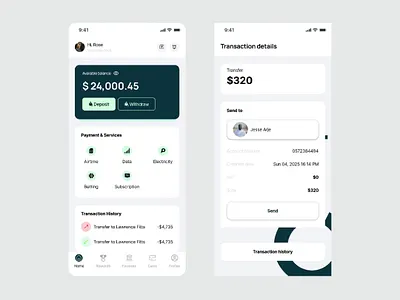 Modern Banking App UI Concept. design figma fintect illustration mobile app ui