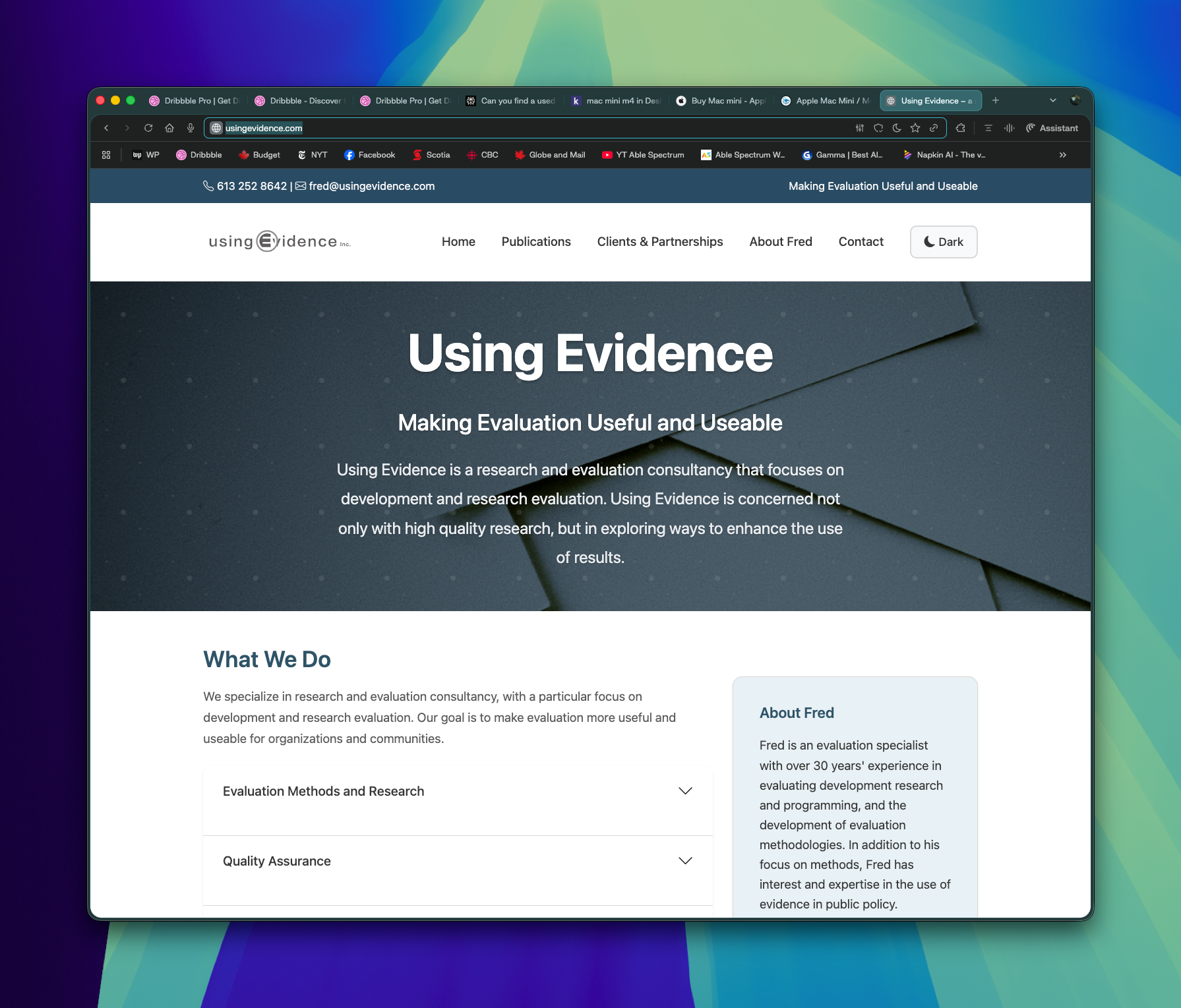 Using Evidence Web Design accessible web design