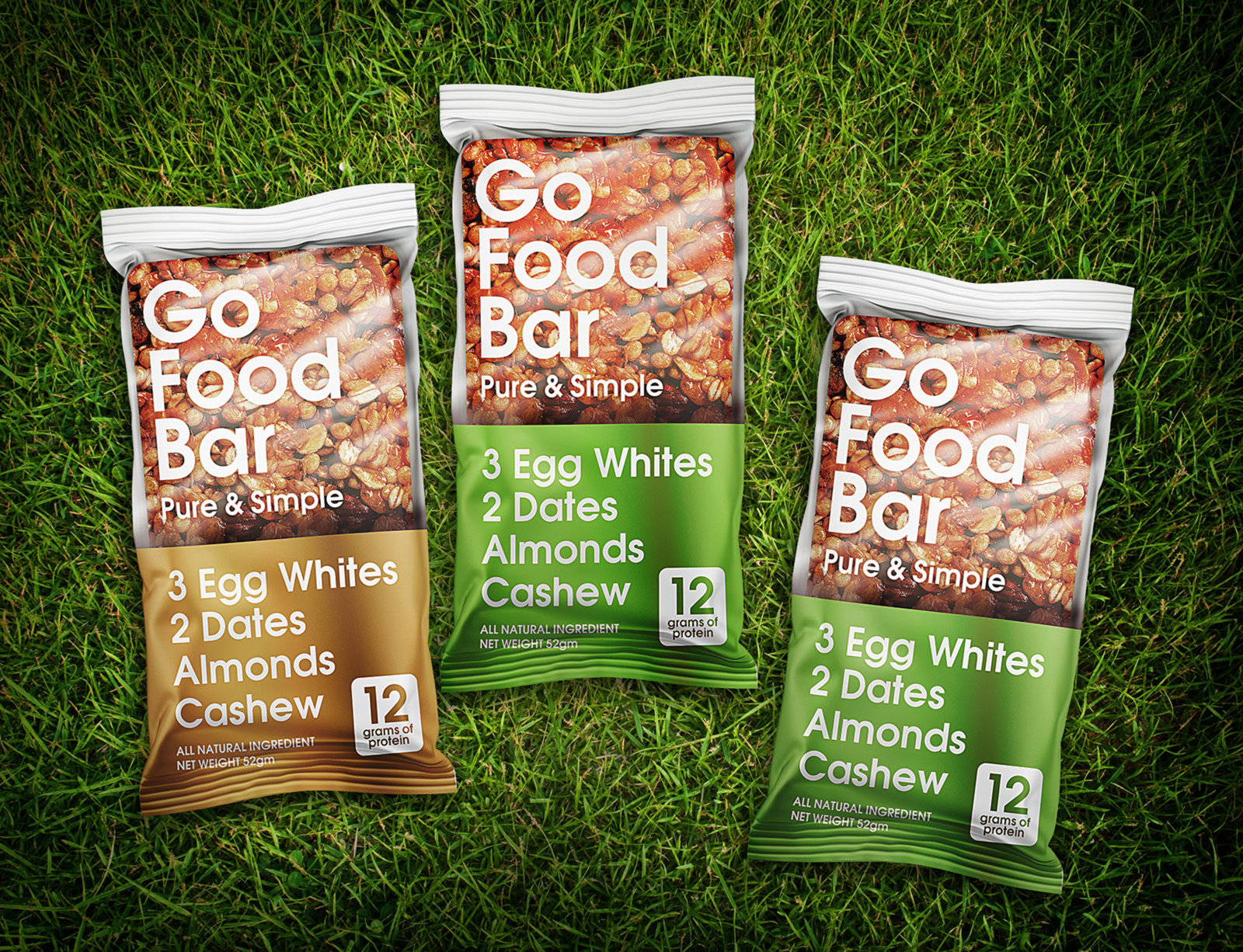 Go Food Bar / Natural Energy Snack / USA packaging design упаковка