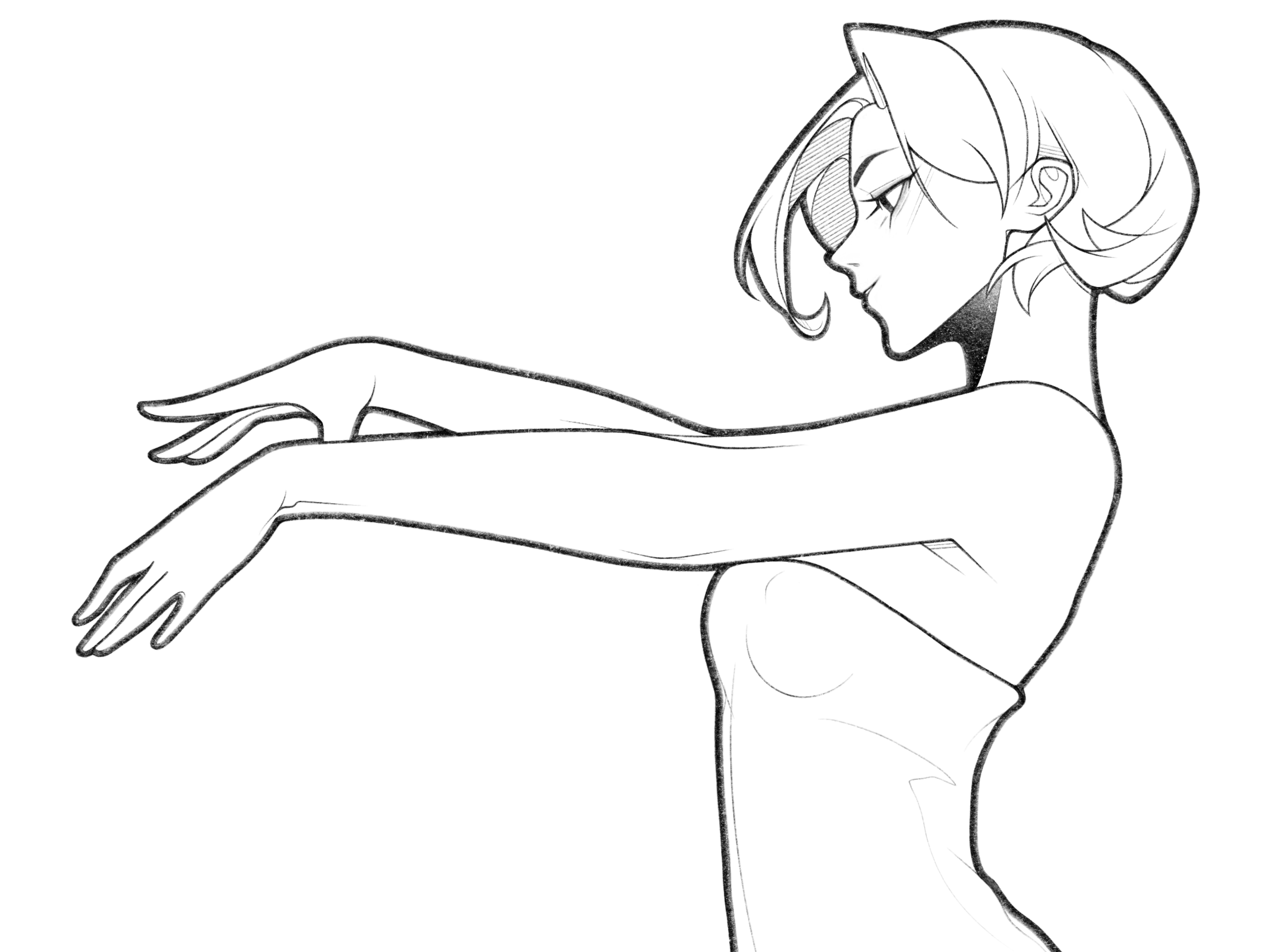 girl black and white body character character design comic digital girl illustration line minimal monochrome pencil procreate simple