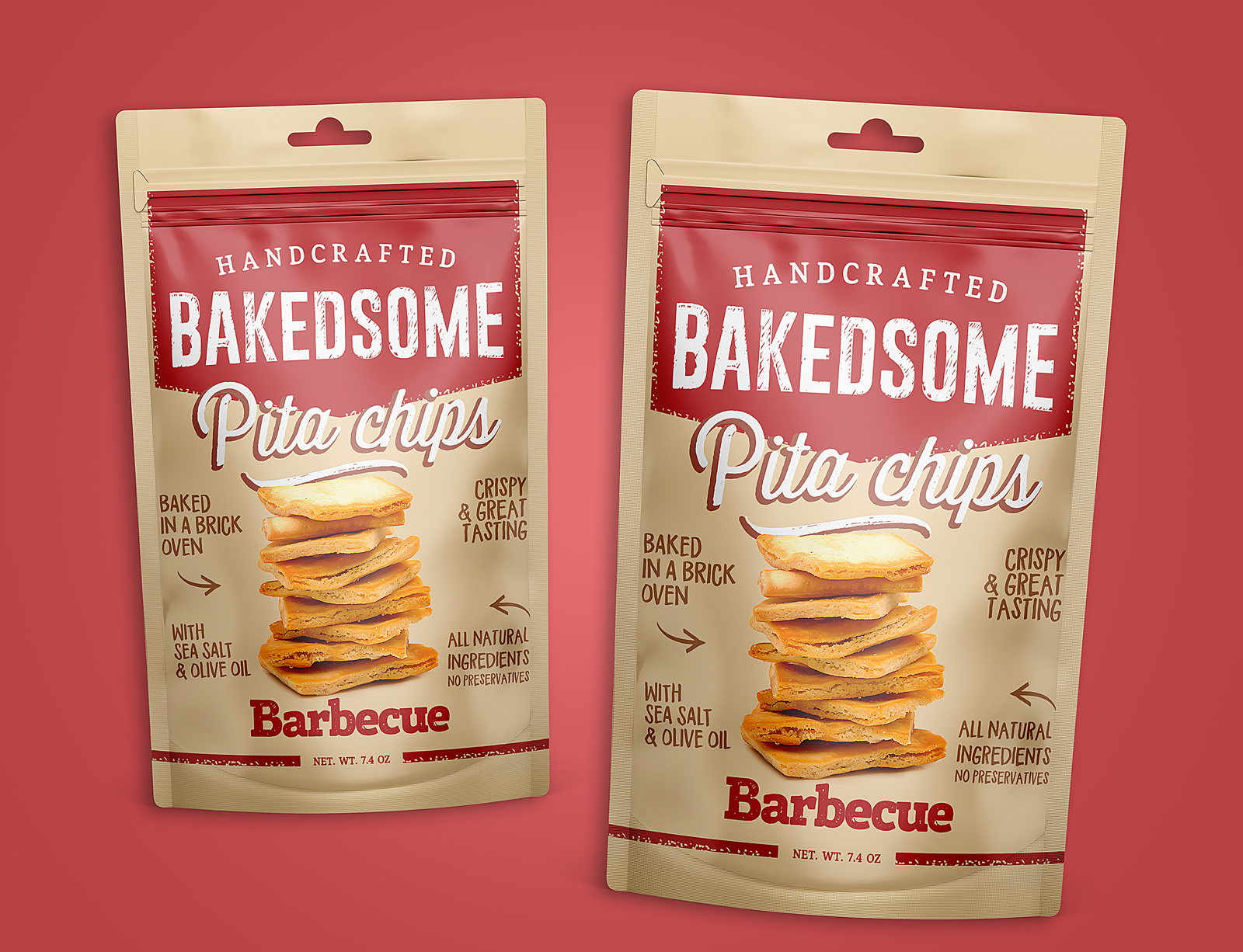 BAKEDSOME / Pita Chips / USA packaging design упаковка