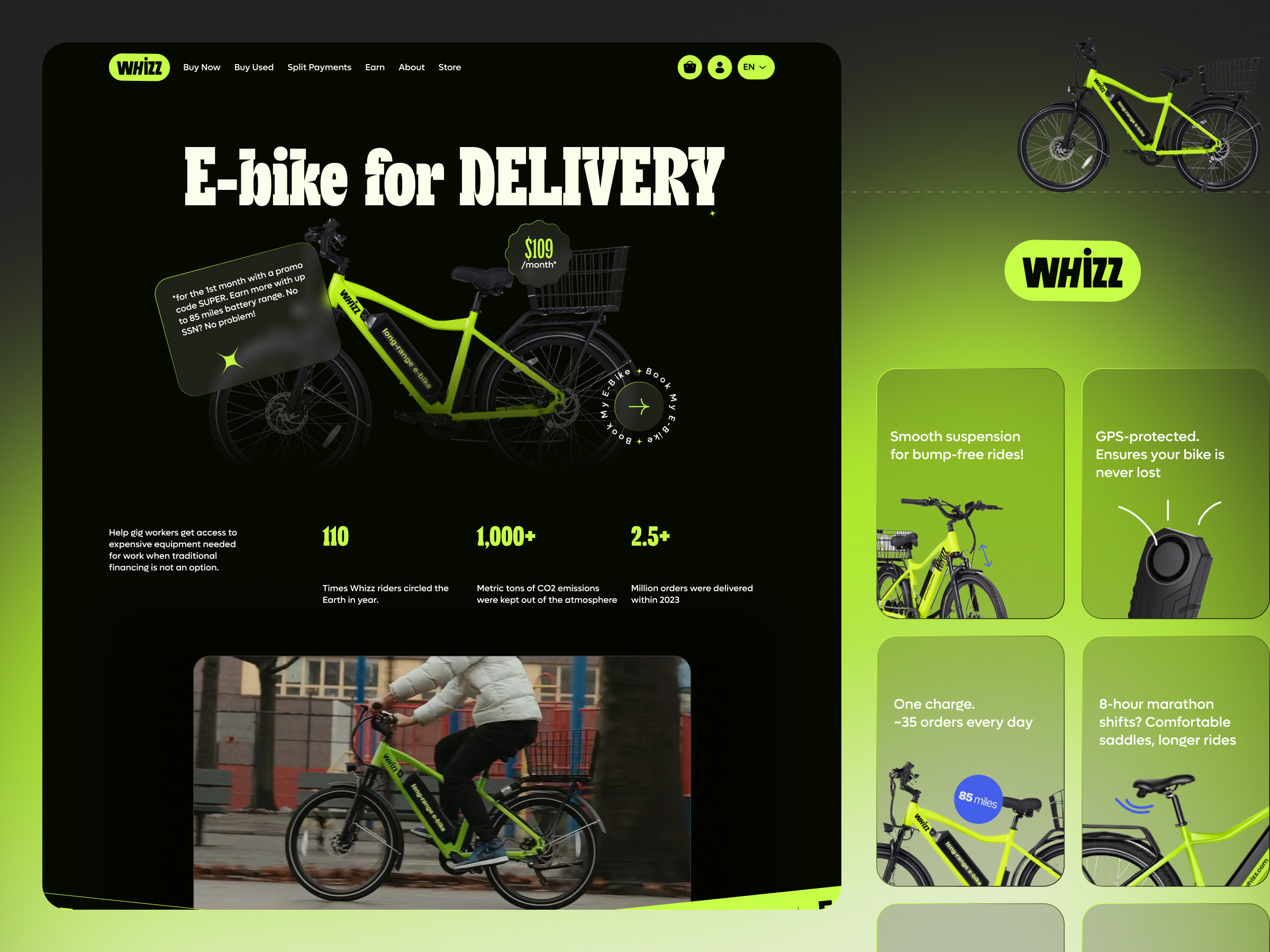 Whizz – Interactive Product Landing Page animation e commerce figma design graphic design illustration lottie animator lottiefiles shopping ui uiux web design webflow webflow developer