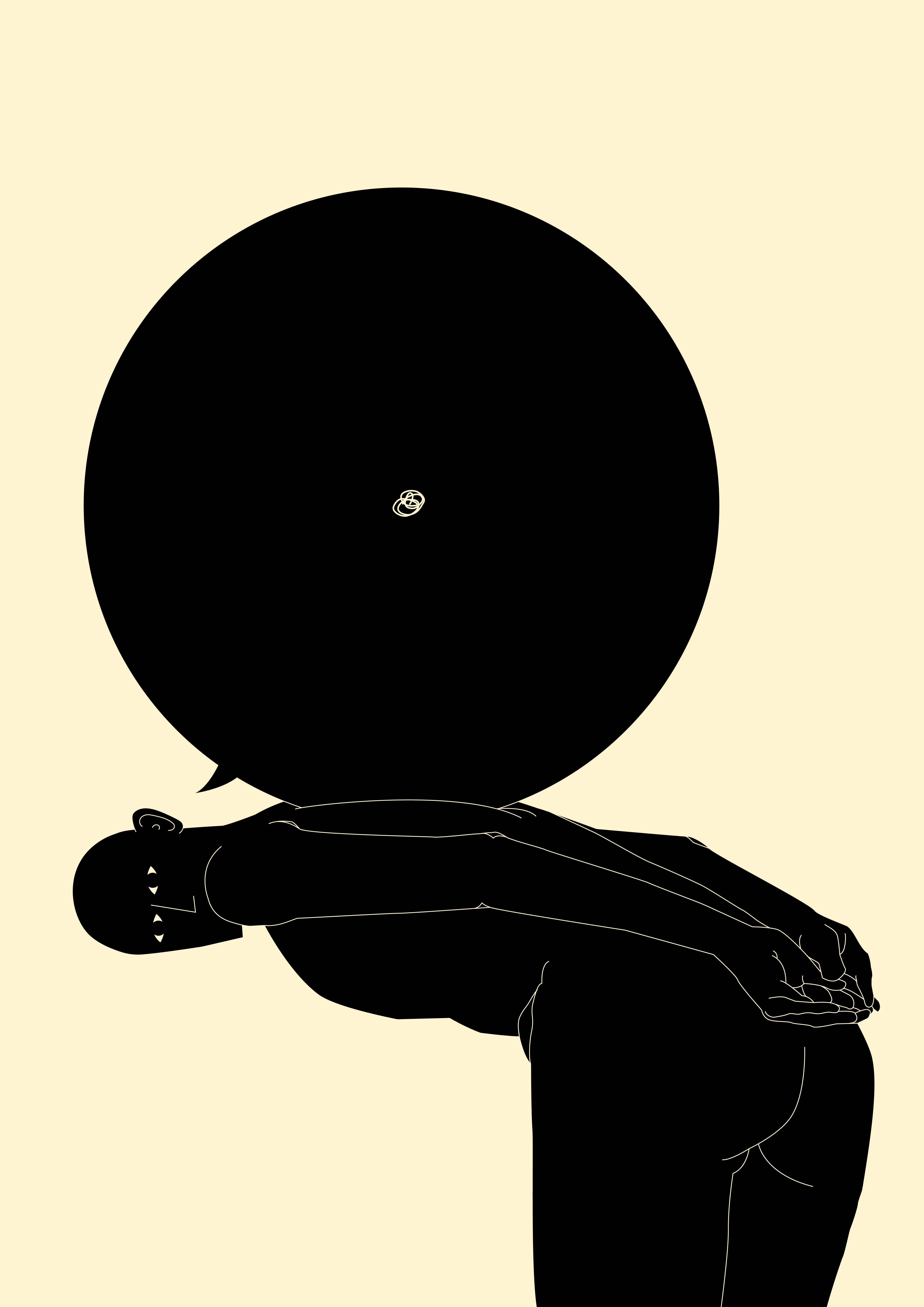 Bow to though process abstract branding commercial illustration composition conceptual illustration cover design dual meaning editorial editorial illustration figure figure illustration illustration laconic lines minimal poster thought thought process