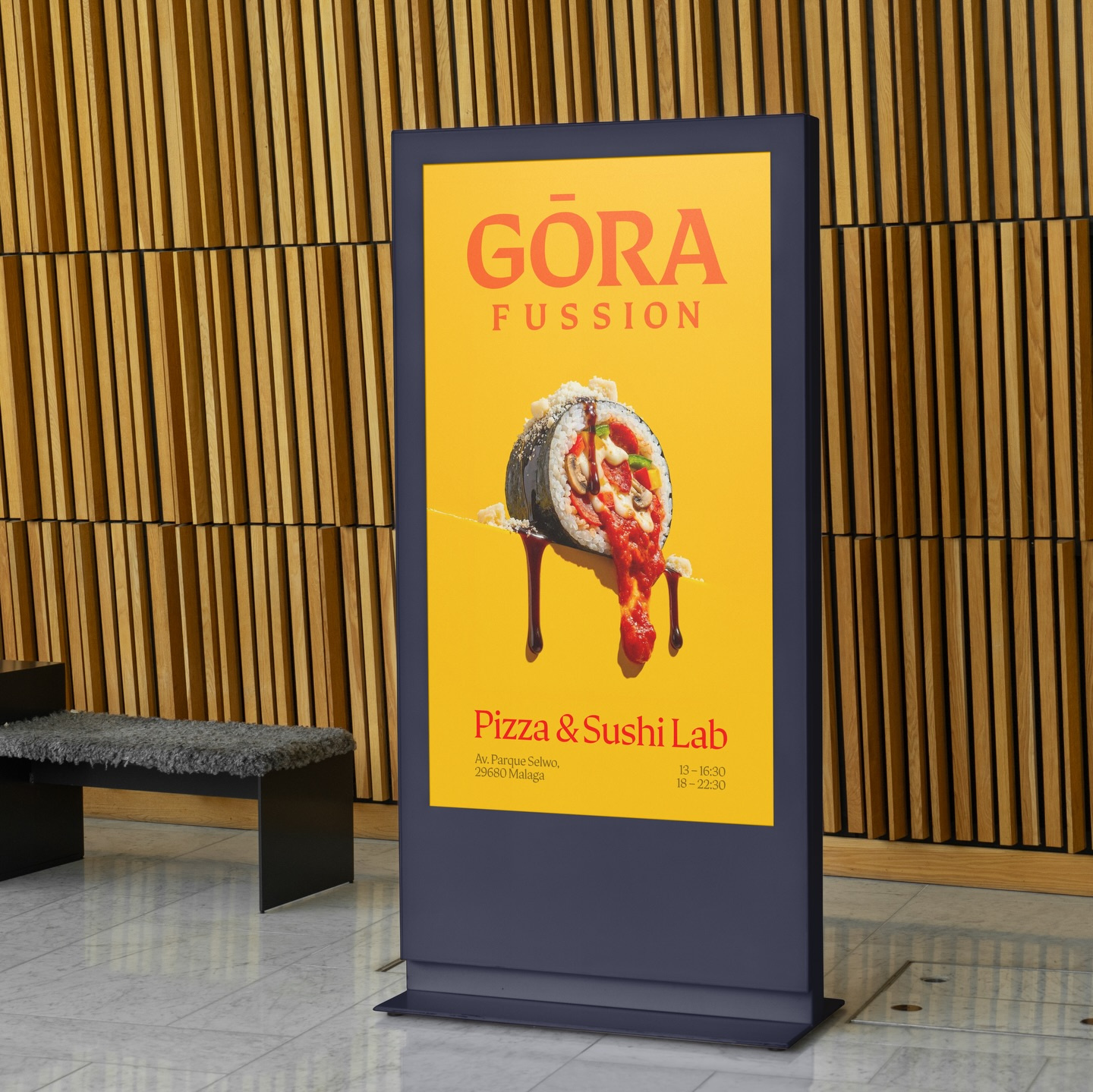 GÖRA Fussion poster branding citylight design download identity lifestyle logo mockup mockups outdoor pizza poster premium psd restaurant template typography