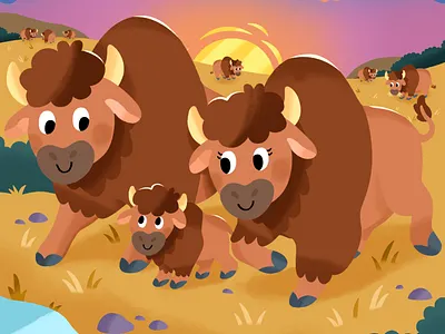 🦬💕 animal animals art bison cute illustration illustrators nature wildlife