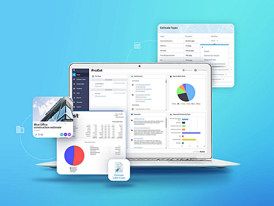 ProEst - web app from the construction industry app design app development construction industry development project management quality assurance ui ux web app