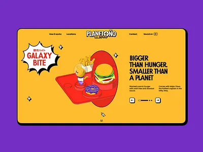 Planetono: Preloader Animation for a Fast-Food Chain Website 3d animation design design studio ui ux web web design website website design