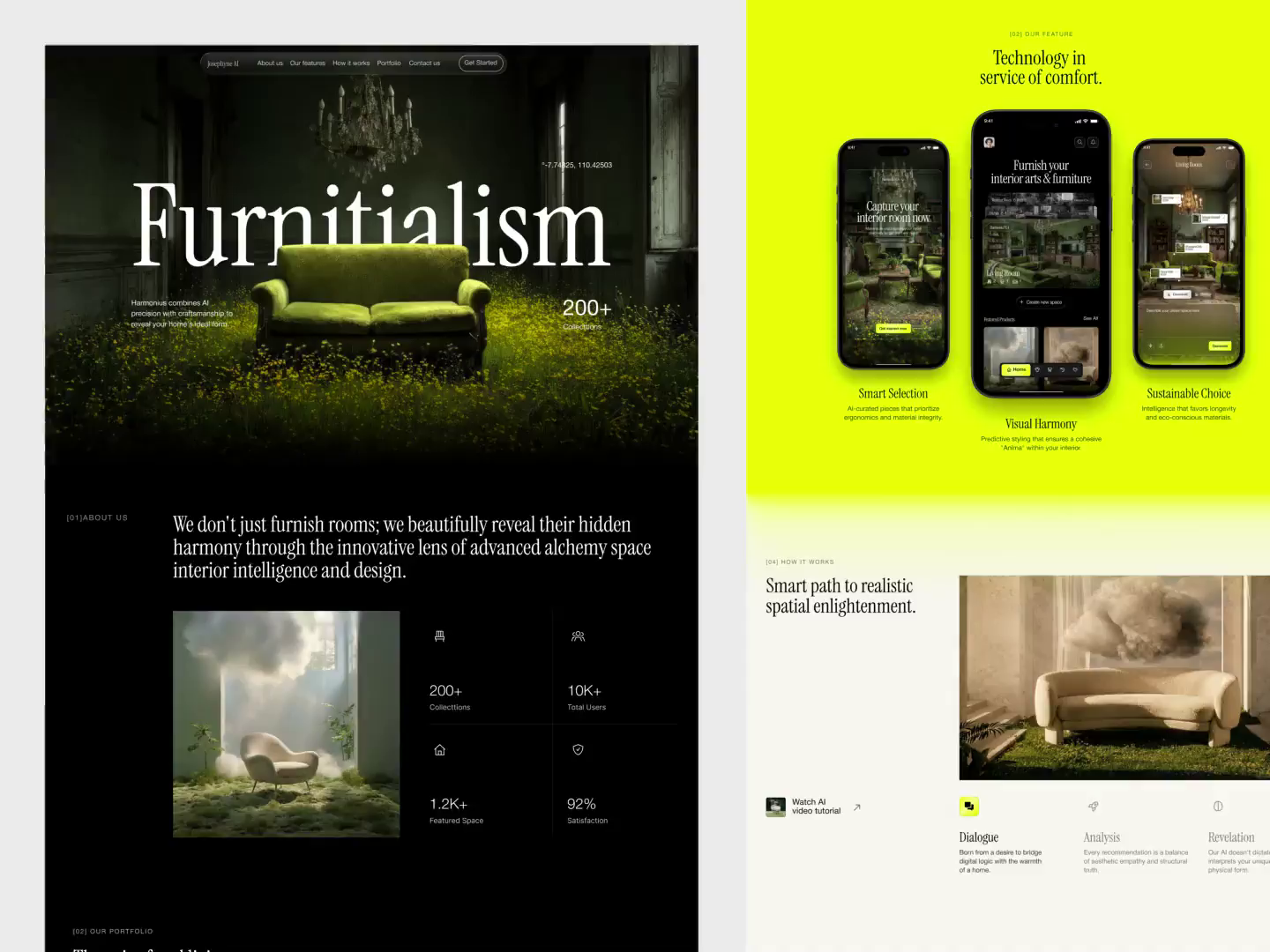 Example of Josephyne.ai - AI Interior Design Landing Page Website