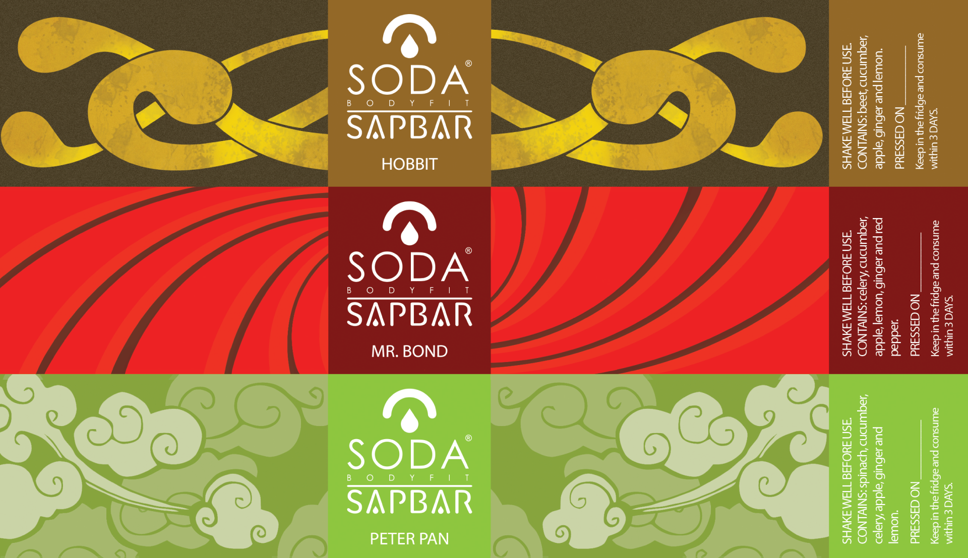 Soda BodyFit Sap Bar | Juices Labels & Logo branding design graphic design il illustration lettering logo vector
