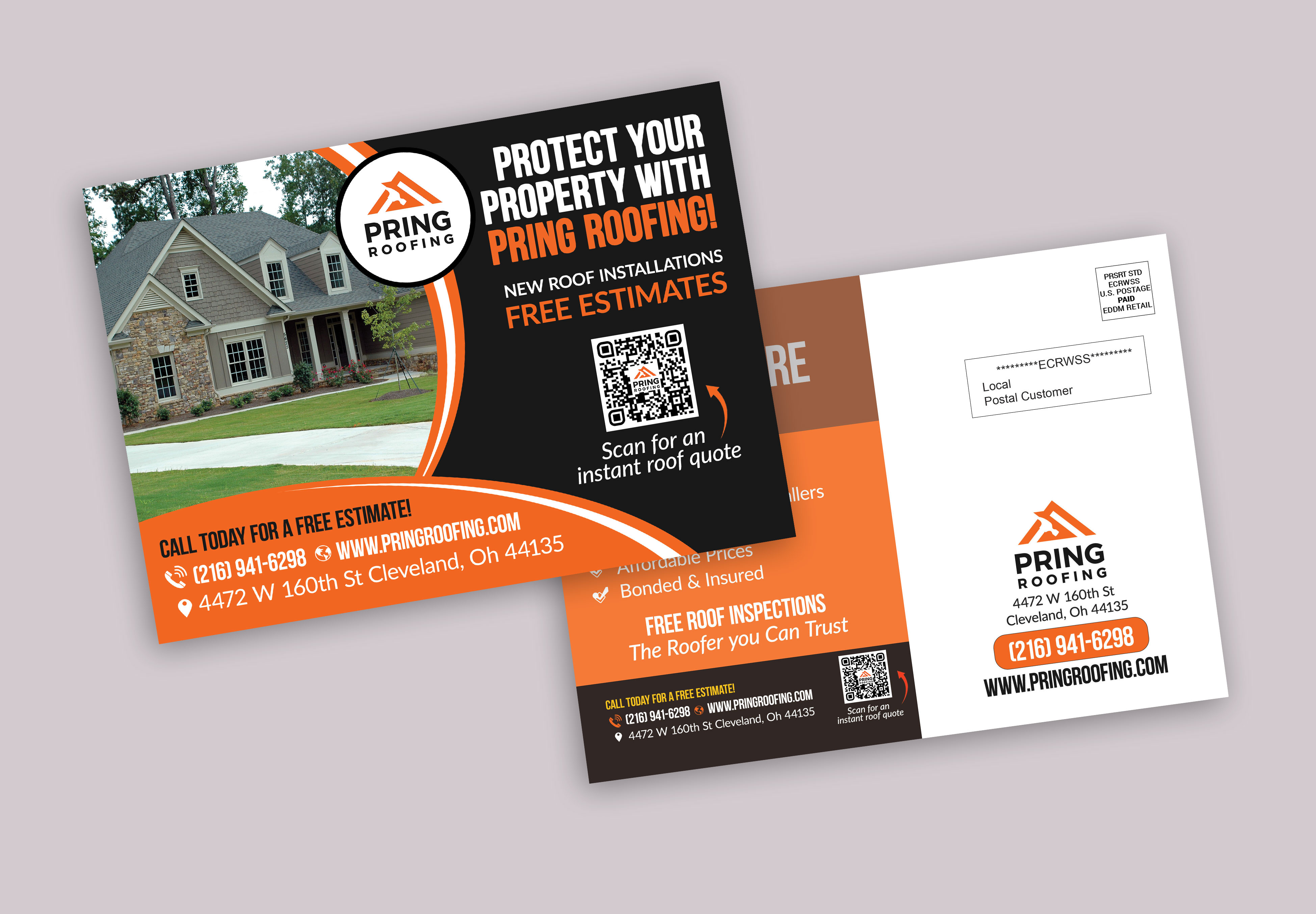 Example of Postcard, Door Hanger, Flyer, Trifold
