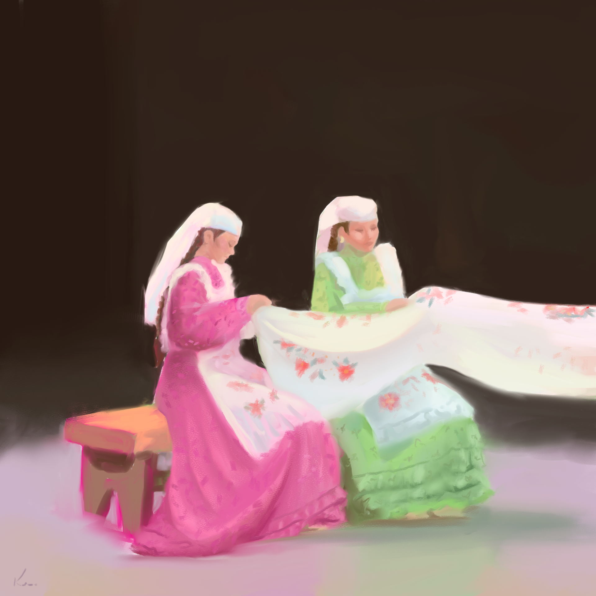 The Blue Shawl illustration