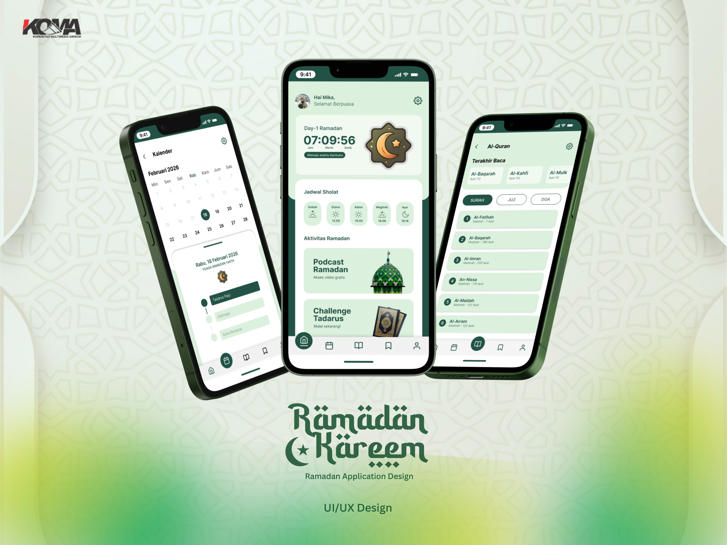 Ramadan Application Design design mobile mobile app ramadan ui