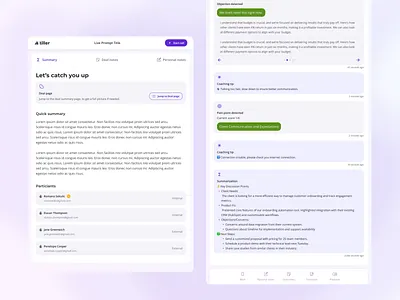 Tiller - Live Prompt application clean design figma simple ui