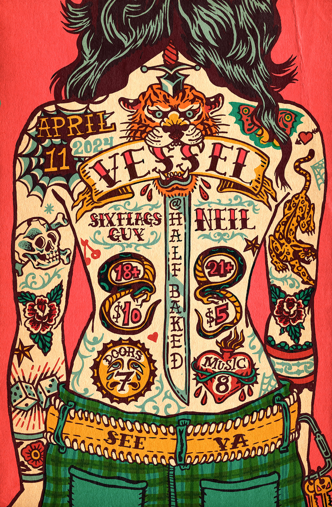 Vessel Poster gig poster graphic design hand drawn type illustration merchandise design poster design tour poster typography