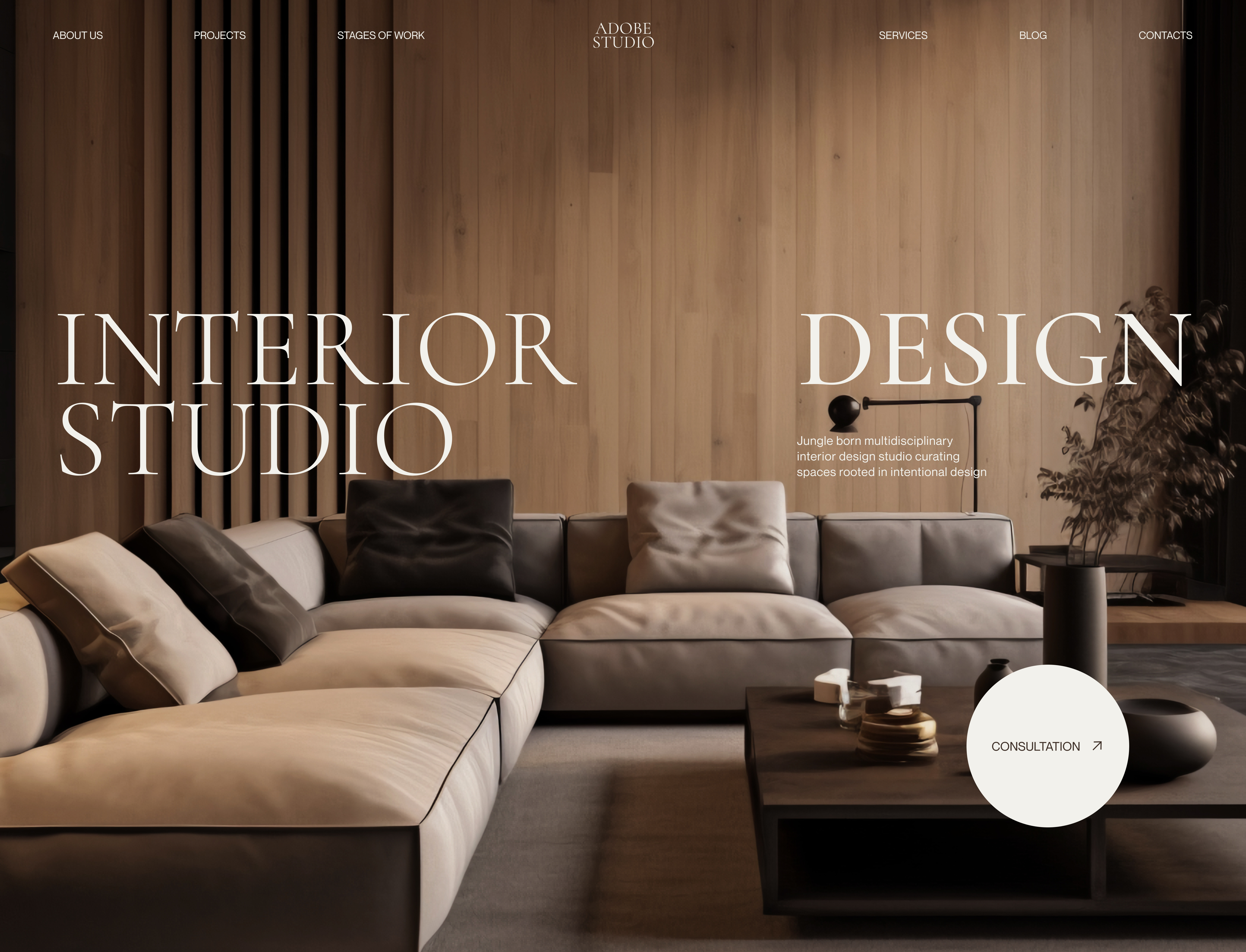 Concept design for an interior design studio branding corporate website design design site designsite figma landing page ui design ux ui web design web development website wegflow