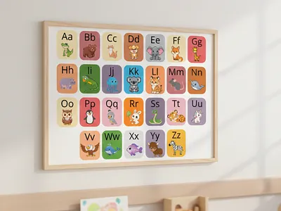 Animal Alphabet Poster abc poster alphabet animals alphabet poster alphabet wall animal alphabet classroom poster core learning early literacy educational poster graphic design homeschool printable kids alphabet kindergarten printable preschool alphabet ui