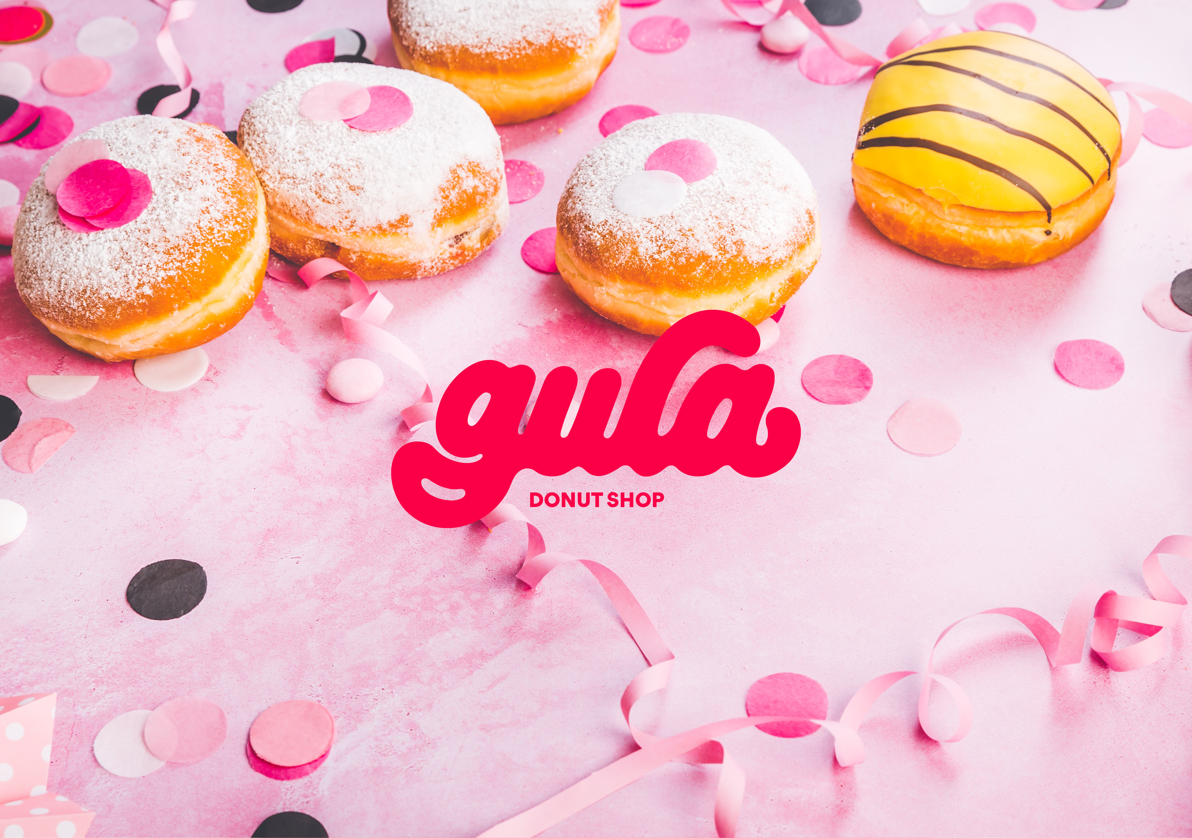 Gula Donuts shop branding brand design branding brush lettering custom lettering design graphic design hand lettering handmade font illustration lettering logo logo design visual identity