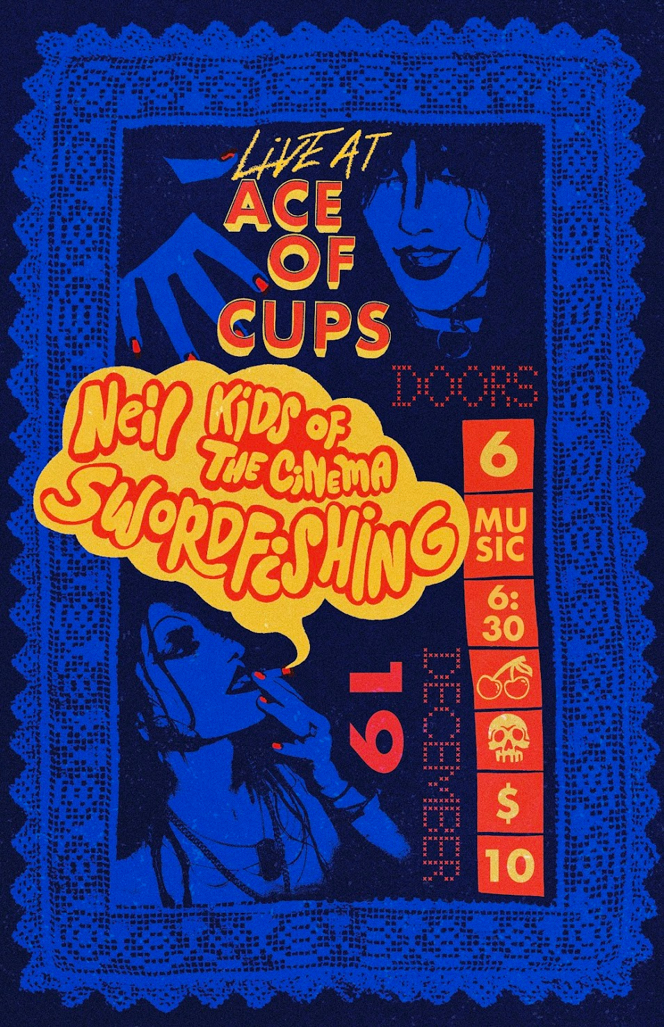 Doily Poster collage gig poster graphic design hand drawn type illustration merchandise design photo manipulation typography