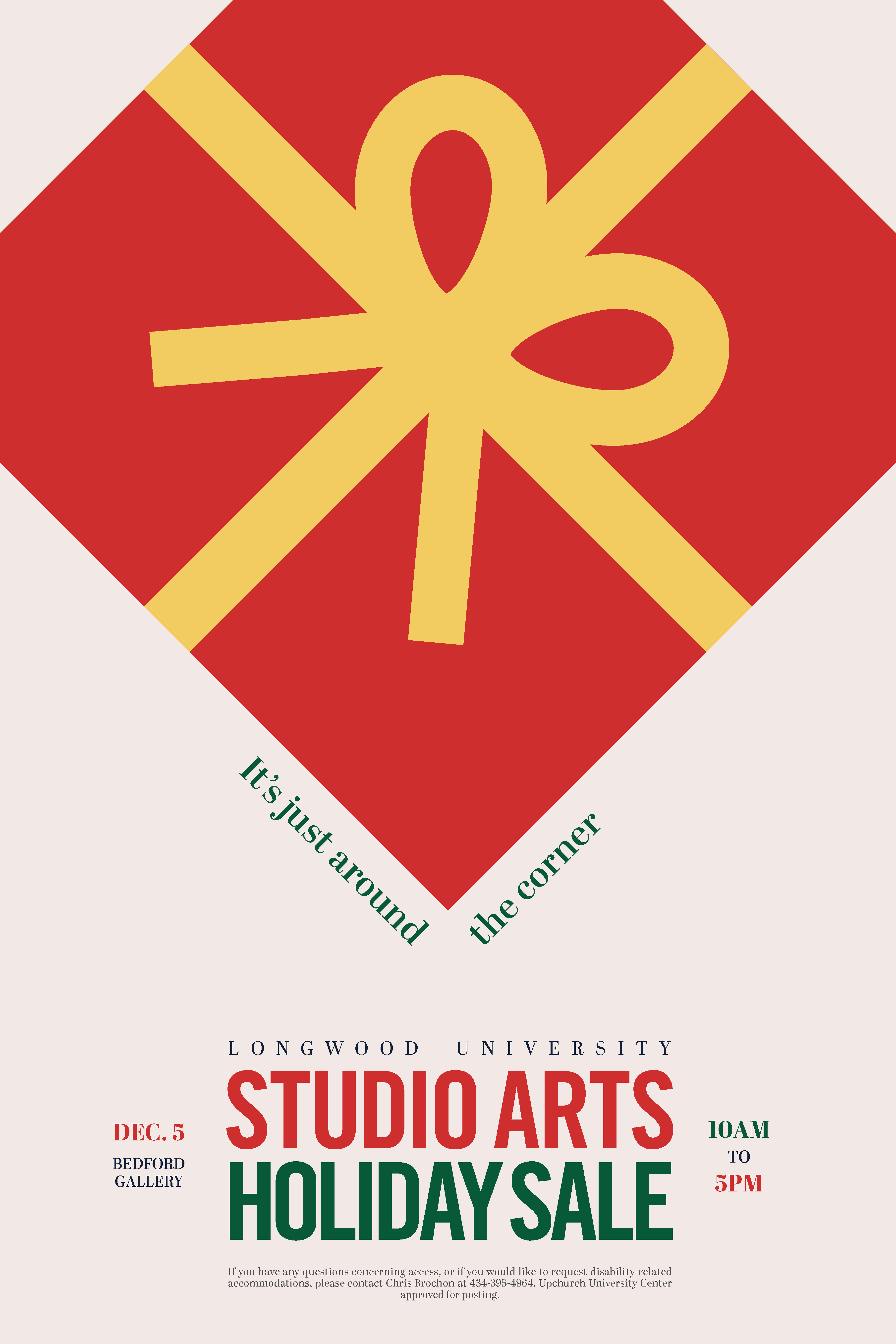 Studio Arts Holiday Sale Poster art sale digital design graphic design poster design print design signage design small business winter