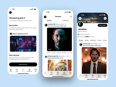 Social media app UI design (X) app design app ui app ui design app ui ux figma figma app design graphic design mobile app design portfolio social media ui ui design ui ux design ux research