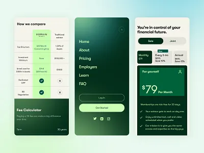 Finance Company - Services Page Design company profile company website creative agency cta dashboard financial dashboard footer green dashboard interface karpi studio minimalist product design saas service page startup template page ui unique web webflow