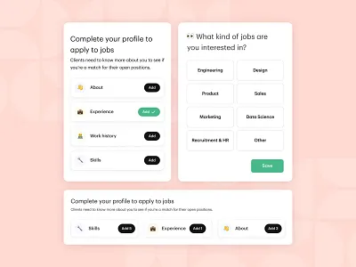 Complete your profile snippets dashboar dashboard design design product design ui