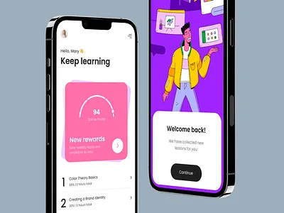 Future Skills - UX/UI design of the educational mobile app application educational startup illustrations ios mobile app mobile app design mobile application mobile application design mobile uxui design product design ux