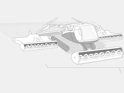 Eco Groomer Concept (Technical Line Illustration) concept sketch industrial design outdoor equipment snowcat design sustainability vector illustration