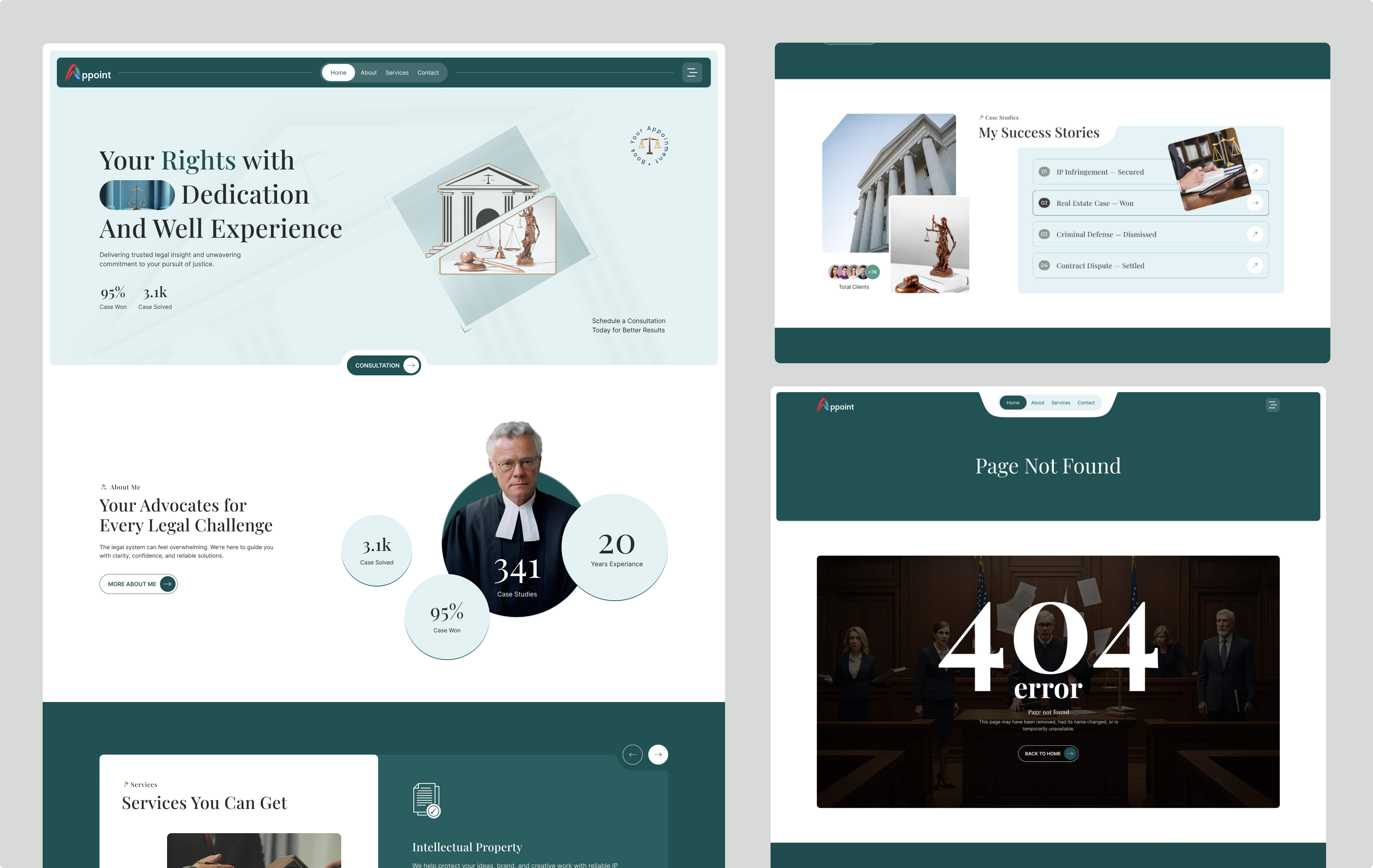 Appoint – Lawer Appointment Booking Platform agency website envato portfolio erbsite themeforest ui web design