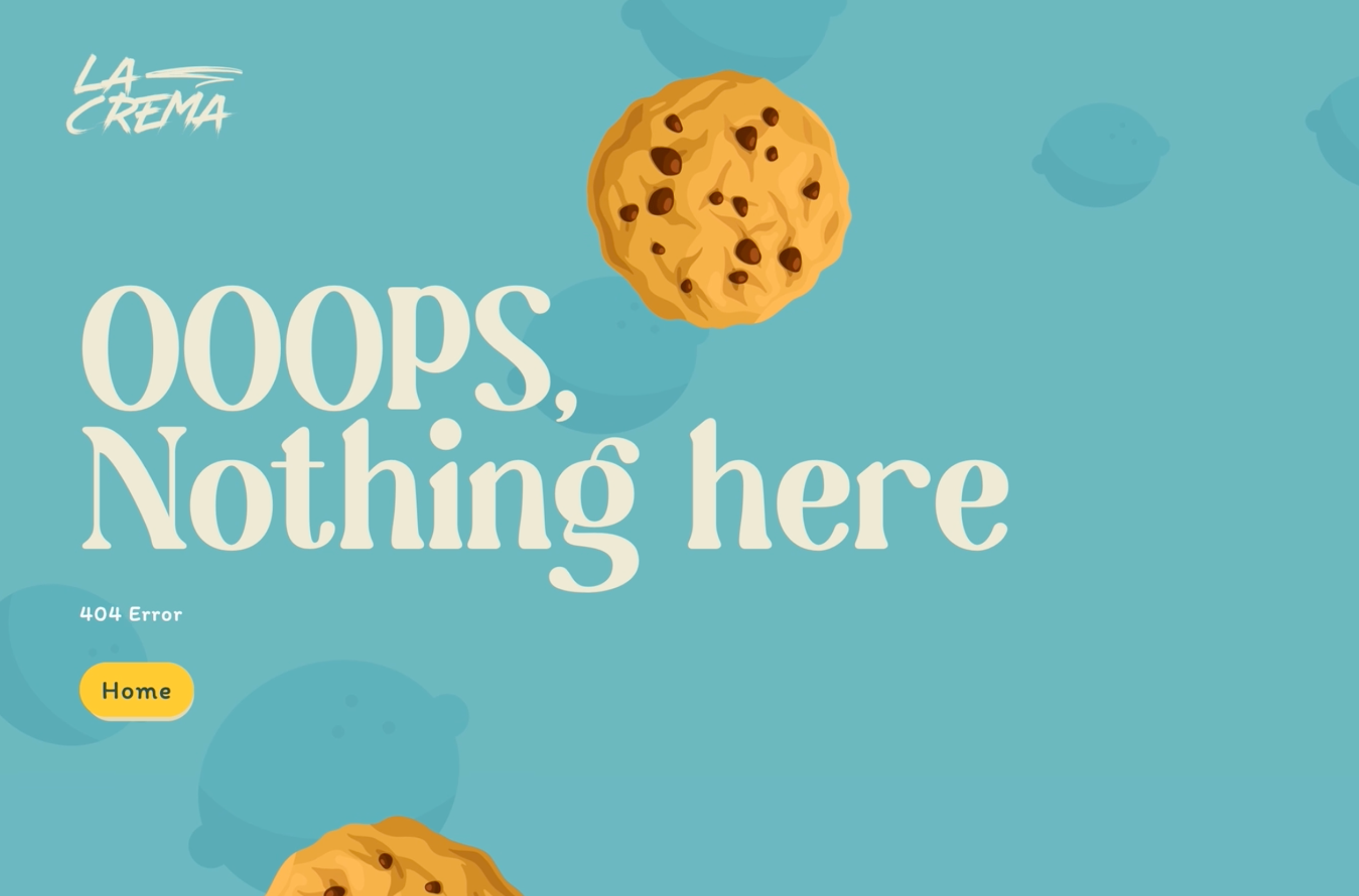 La Crema Malta - Website 404 404 cookies food micro interaction ui design web design