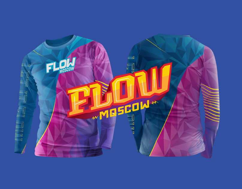 Flow Moscow Apparel | Jersey and Backpack apparel branding design fashion graphic design lettering