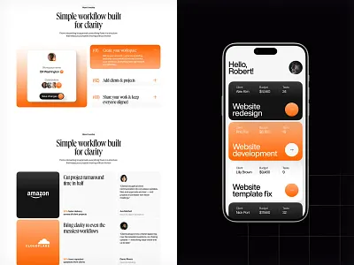Cliento: Landing Page & Mobile App Concept b2b branding design d branding design graphic design illustration logo typography ui ux vector