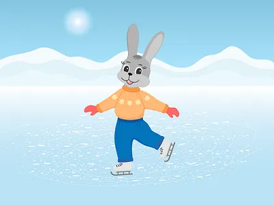 Ice skating 🐰⛸❄ bunny cartoon character cute design digital digital illustration digitalart digitalillustration graphic design ice skating illustration mascot rabbit vector vector illustration winter
