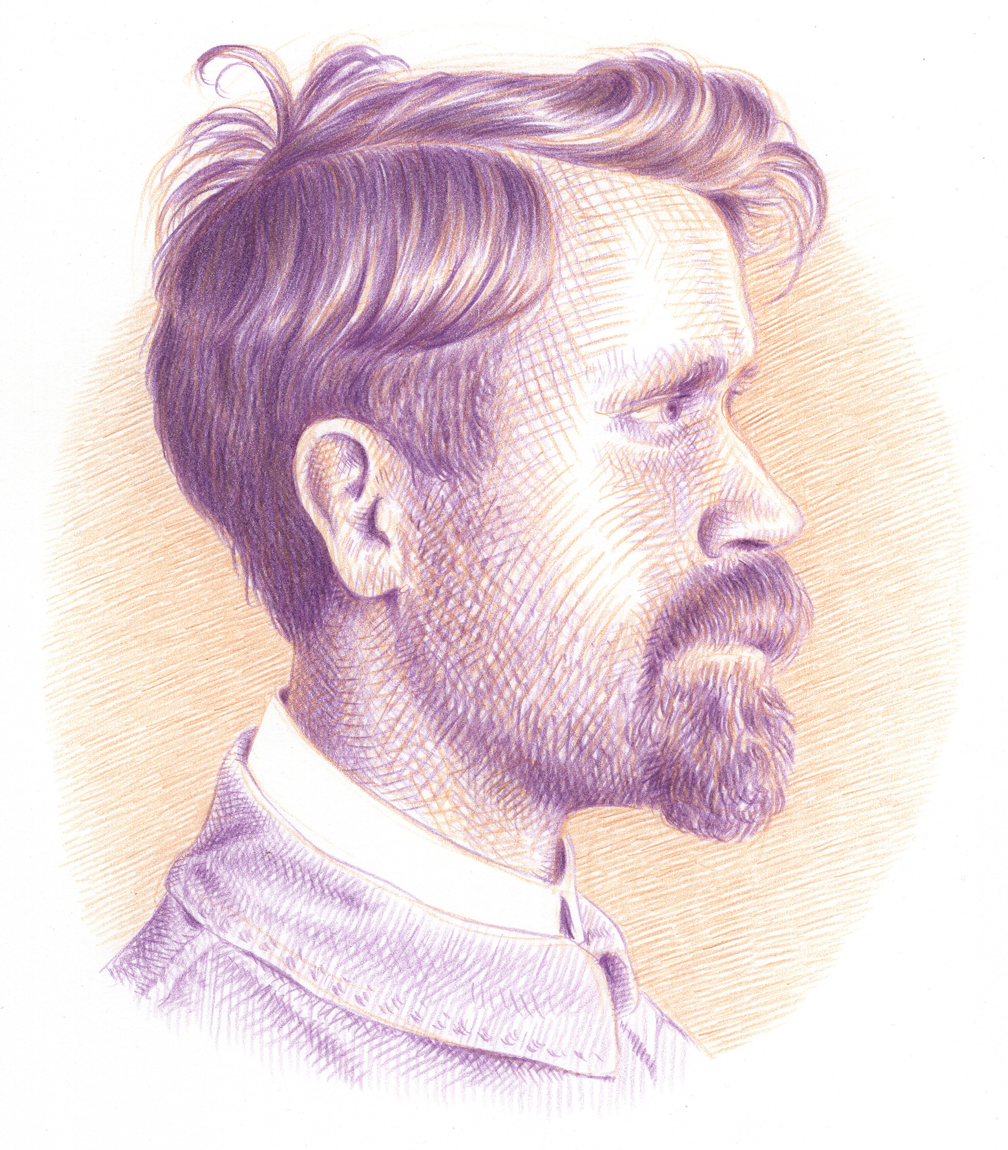 Purple Profile art artist artwork colored pencil drawing hand drawn illustration pencil