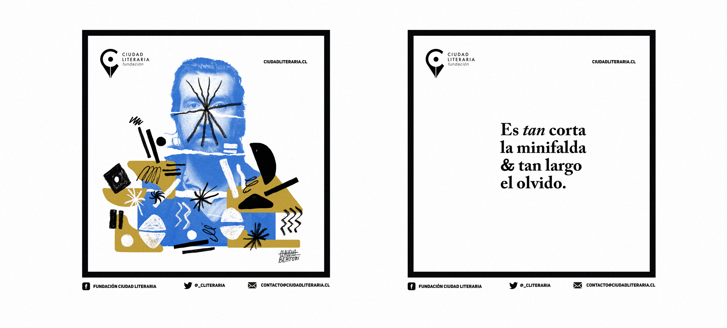 Ciudad Literaria Totebag Merch Design 2d branding chile collage design graphic design illustration merchandising totebag visual identity