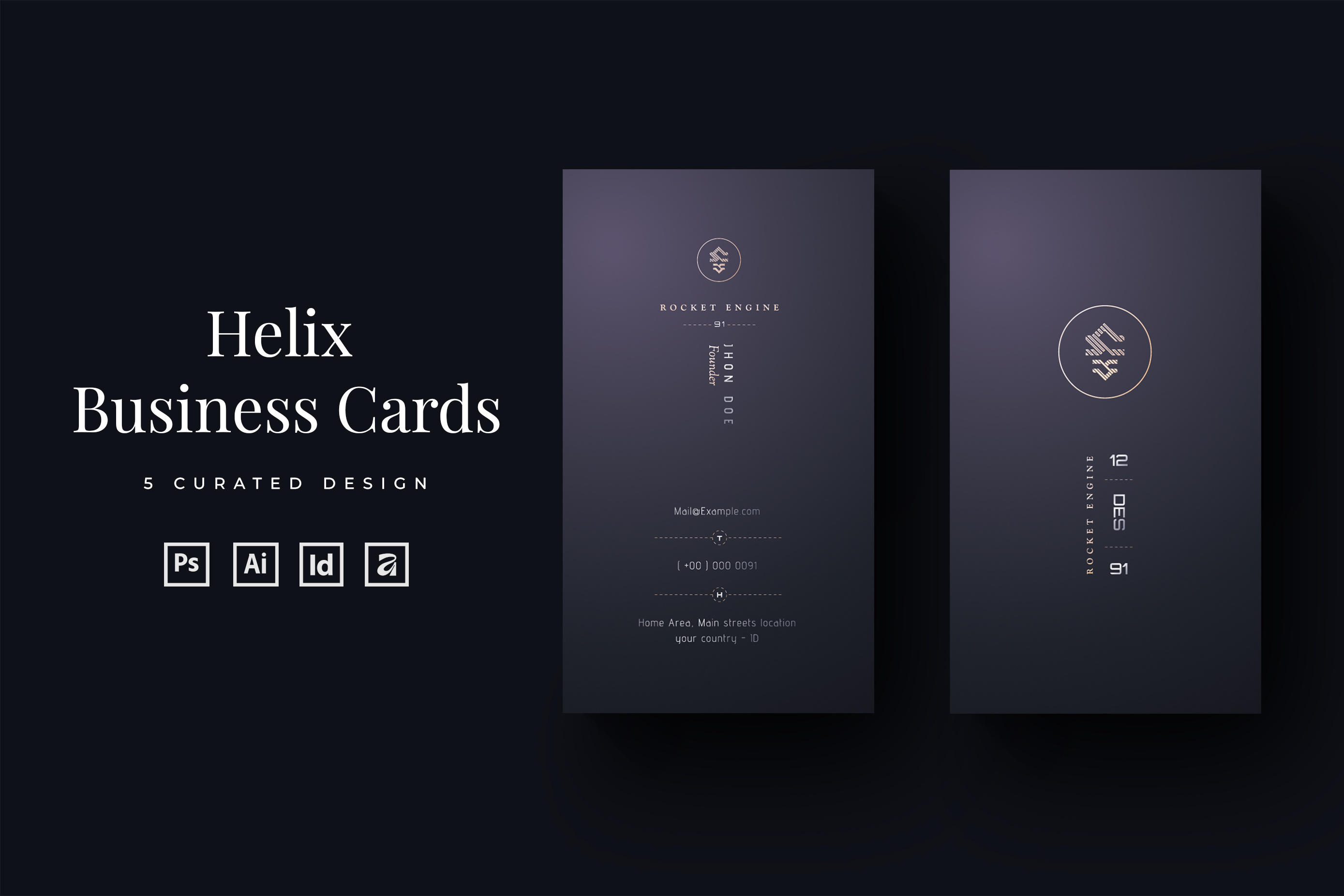 Helix - Modern Business Card business business card card luxury modern professional vertical business card vertical visiting card visiting