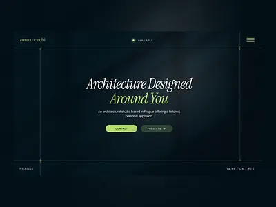 Site for an Architect friend in making architect branding darkmode layout logo ui