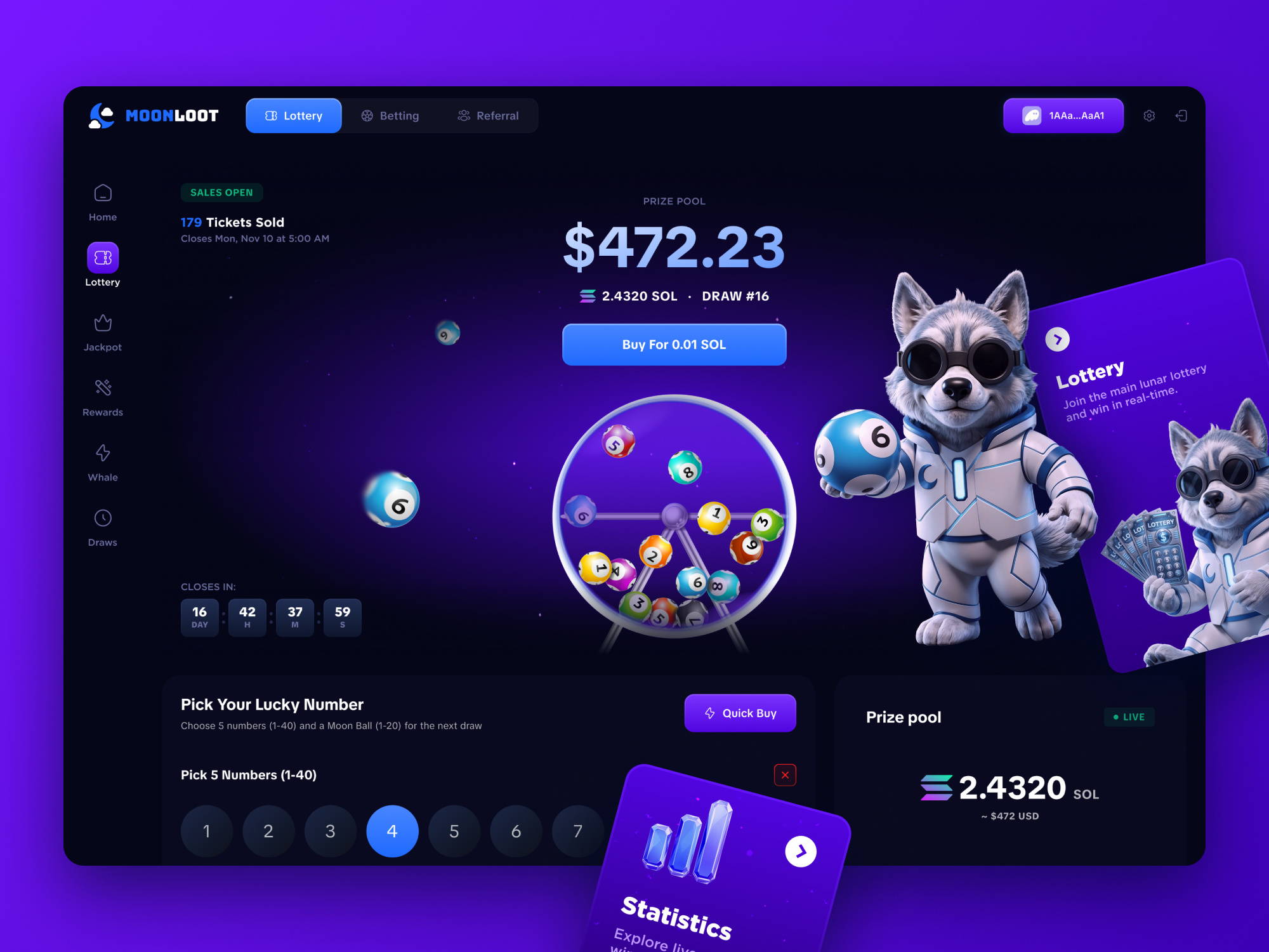 Example of Online Lottery Platform UI UX Design