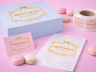 Sweet Gilly's Specialty Bakeshop Branding bakery brand identity branding coquette feminine identity illustration logo logo design pastel