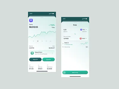 Myntex - Crypto Coin Detail & Swap Screen android b2b clean coin detail crypto exchange crypto trading cryptocurrency ios line chart mobile app mobile design modern product design saas staking swap swap screen trading trading app ui design