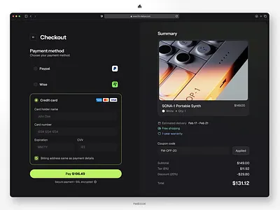 FM DailyUI • Credit Card Checkout buy checkout credit card credit card checkout daily ui daily ui 02 figma design fm payment ui ux web design