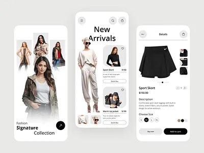 Trendy Outfit E-commerce App Design app design app interface clean ui clothing app ui ecommerce app ecommerce ui fashion app ui fashion ecommerce fashion mobile app fashion shop app interface fashion shopping app ios app ui mobile app mobile ecommerce design modern ui design online store app shopping app design trendy fashion ui