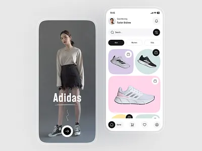 Online Shoes - Mobile App design 👟 adidas ai rnobile creative app design e commerce ecommerce app footwear mobile app nike shoe online store product design running shoe shoe mobile app shoe store app shoes shoes mobile app shopify shopping app ui sneakers ui ux