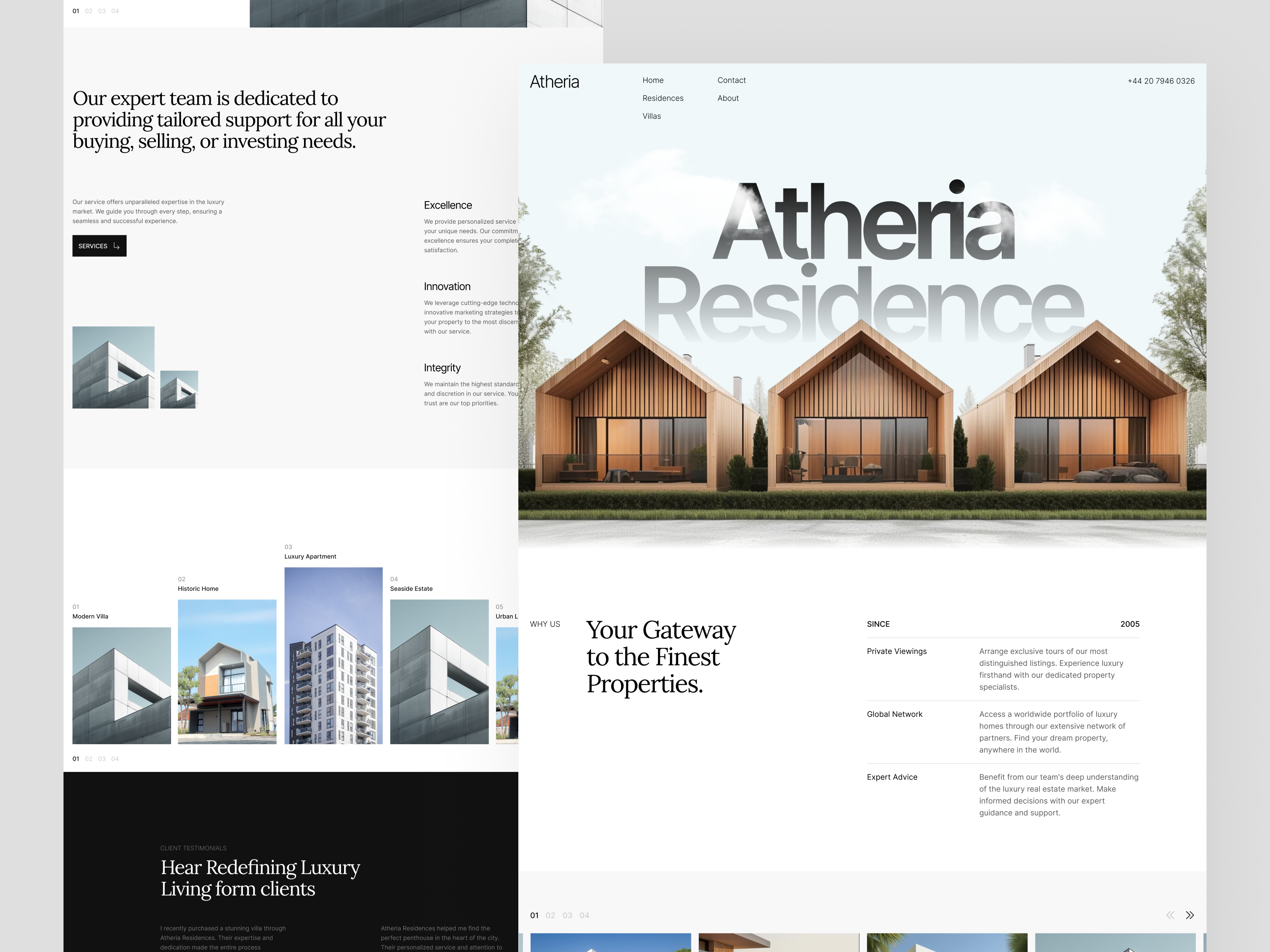 Property Landing Page buying clean design home landing page luxury minimal property residence selling ui web web design website website design