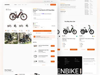 Greenbike — Electric Bike Product Detail bike detail product electric product ui uiux vehicle web web design website