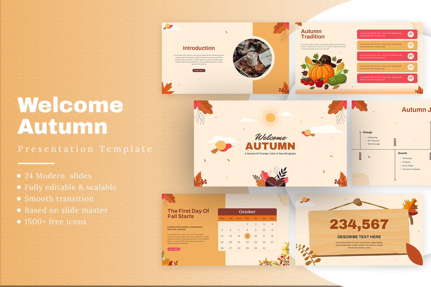 Welcome Autumn Presentation autumn clean colors cozy creative design event fall layout nature presentation seasonal simple slide slides template theme topic visuals welcome