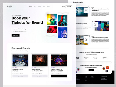 Societhy - Events Website booking clean concert conference event event app festival landing page meeting modern music music festival playlist popular streaming ticket ticket booking ui ux web design