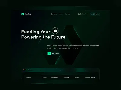 MetaCap 3D Website Design 3d web design 3d website animated website blockchain platform crypto fund crypto investment fintech landing page landing page meta cap modern web interface