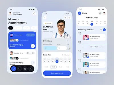 Surgery Mobile App – Redefining Precision in Modern Healthcare ai app branding clean ui dashboard design enterprise health tech healthcare hospital management medical mobile app modern ui patient saas ui ux