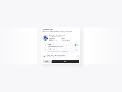 SaaS Publish Settings Modal | Product Configuration UI admin panel form design interaction design minimal ui modal design product design saas ui settings ui ui ui components web app ui